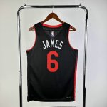 Maillot de Basket #6 James Miami Heat 23-24 city Noir Imprimé